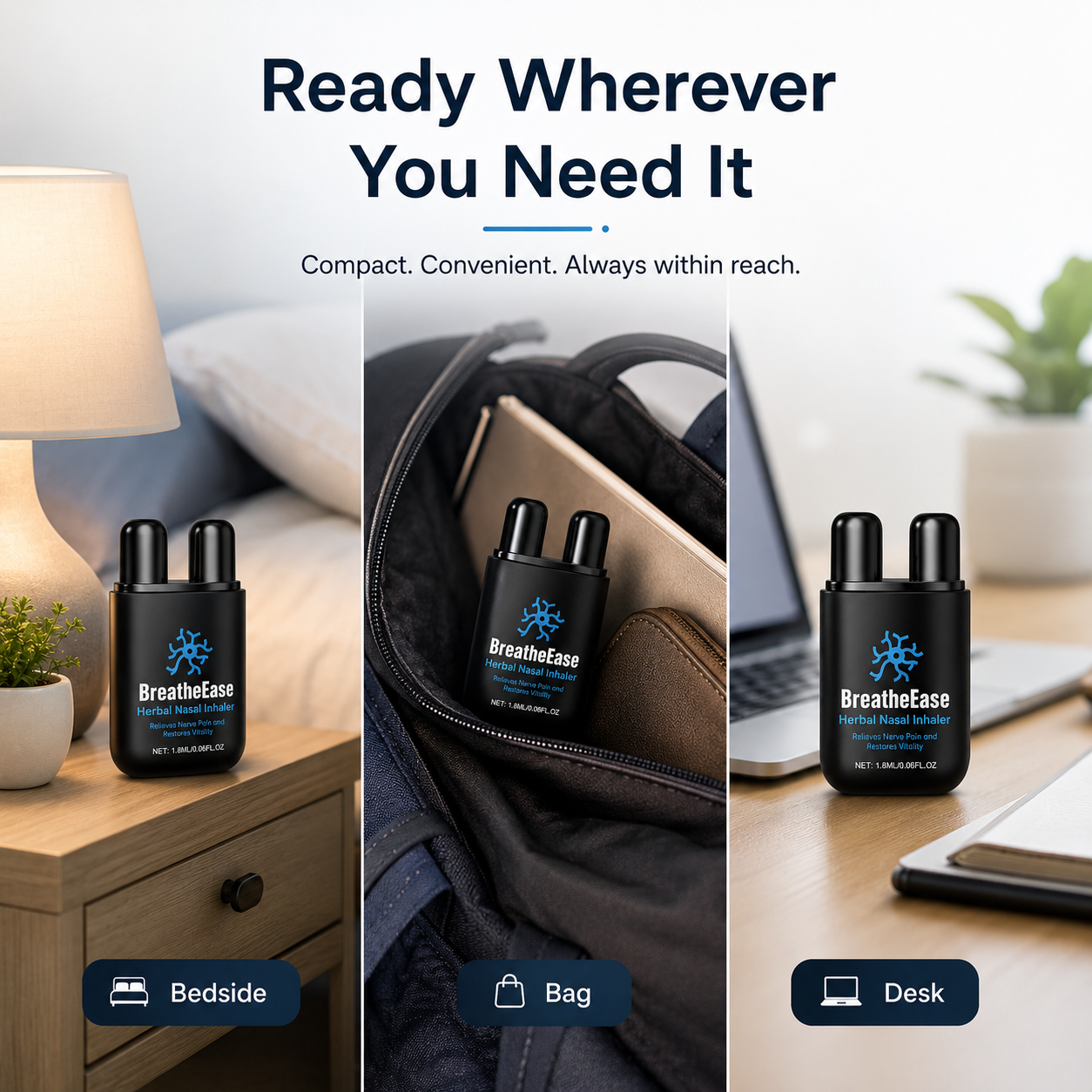 BreatheEase Herbal Nasal Inhaler