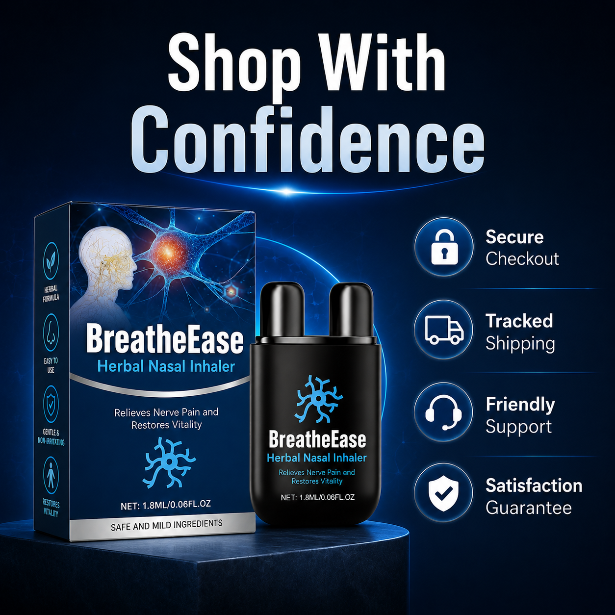 BreatheEase Herbal Nasal Inhaler