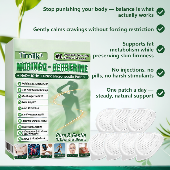 Timilk® Moringa · Berberine + NAD+ 10-in-1 Nano Microneedle Patch