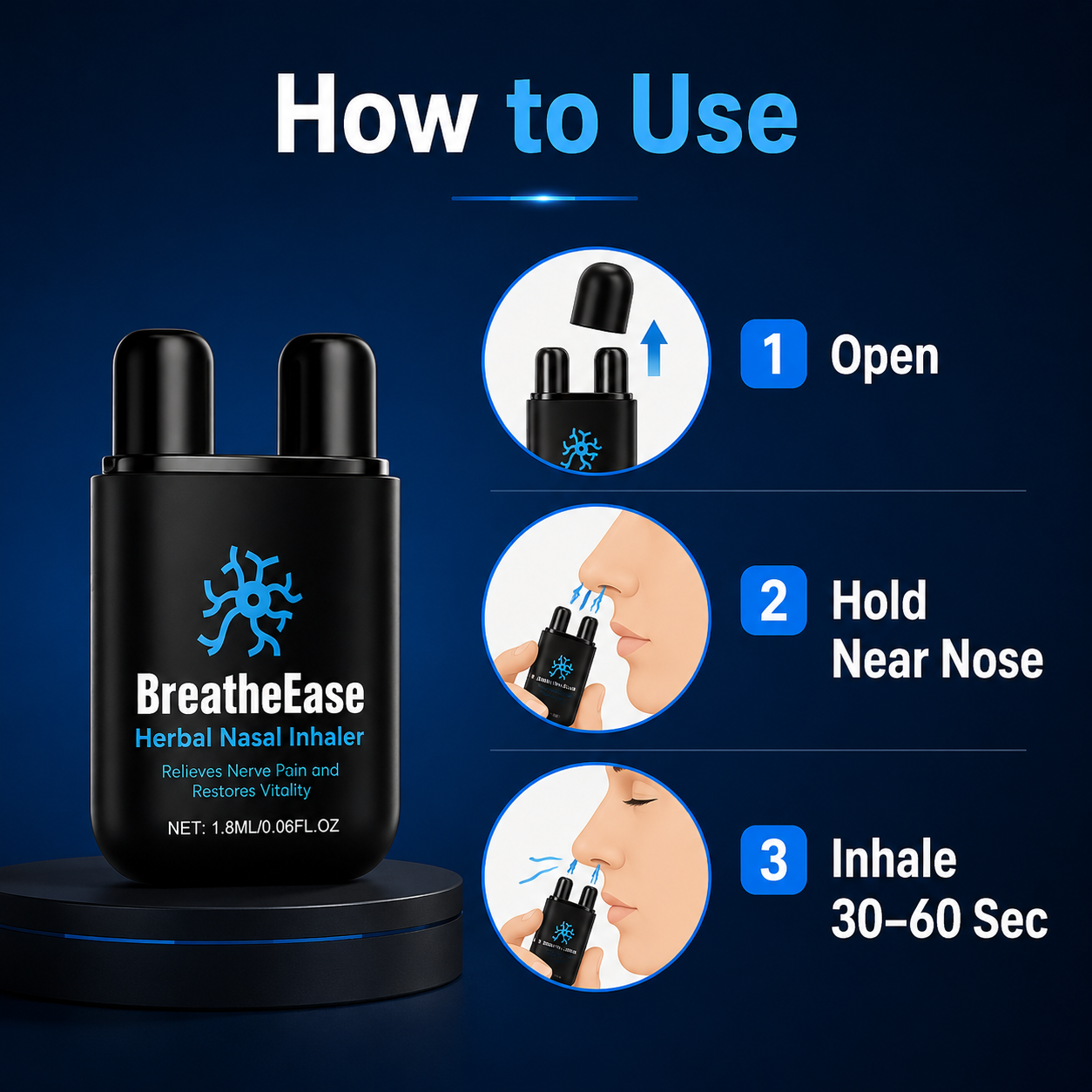 BreatheEase Herbal Nasal Inhaler