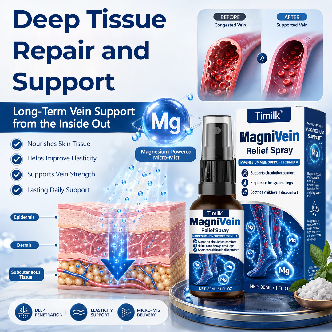 💙 US Official Store: Timilk® MagniVein Relief Spray 🦵 (Helps ease heavy, swollen legs, supports circulation comfort, soothes visible vein discomfort, and refreshes overworked legs)